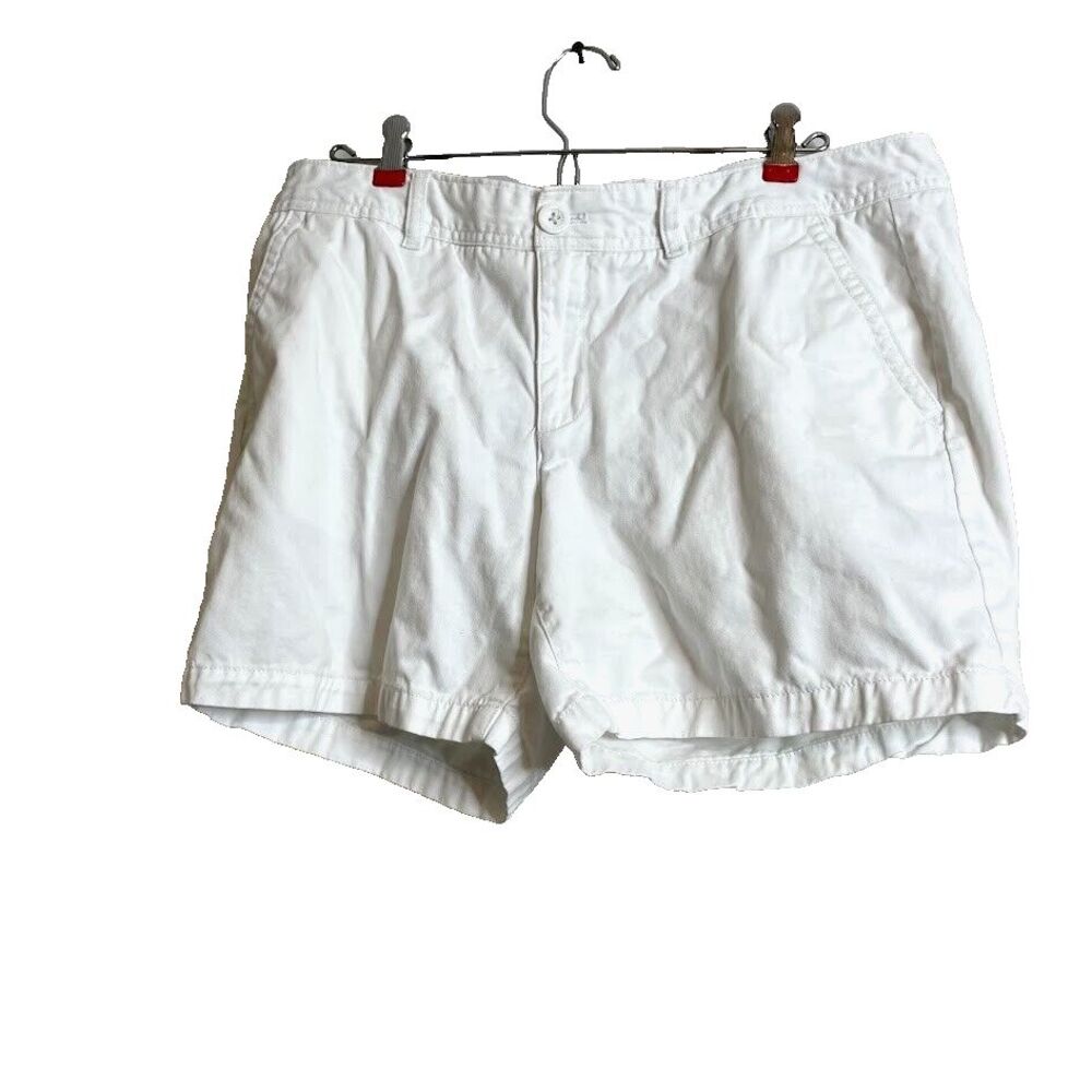 Womens Eddie Bauer Legend Wash Beige Tan Cotton Khaki Twill Chino Shorts Sz 12